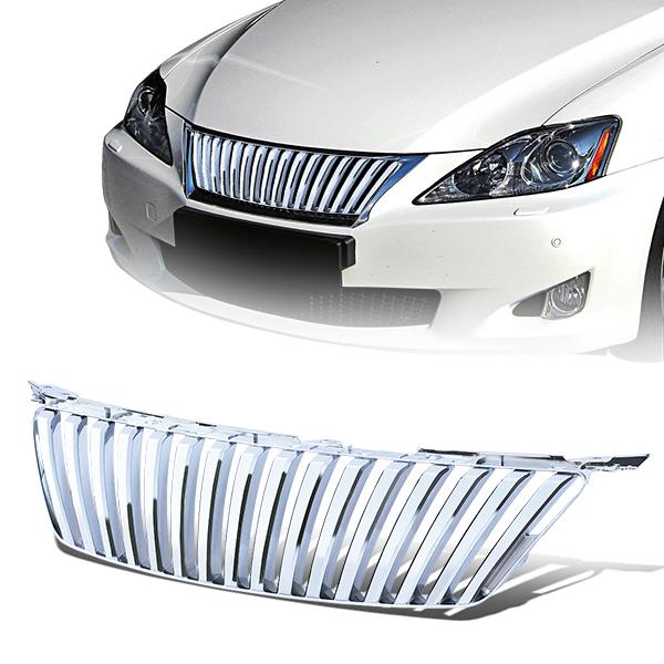 CAAP, 06-08 Lexus IS250 IS350 Front Grille - Badgeless Vertical Fence Style - Chrome